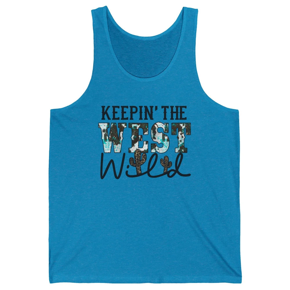 Leopard Cactus Keeping The West Wild Western Country Cowboy Unisex Jersey Tank