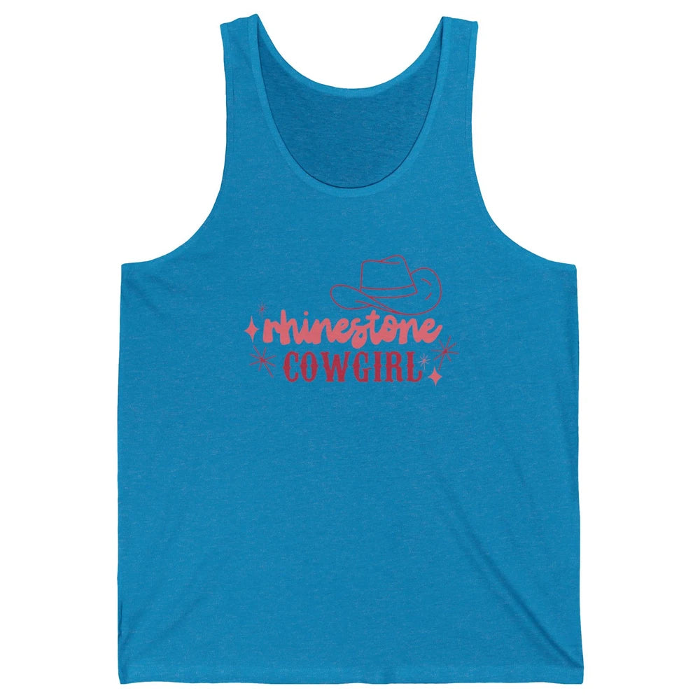 Retro Rhinestone Cowgirl Hippie Western Country Cowgirls Unisex Jersey Tank