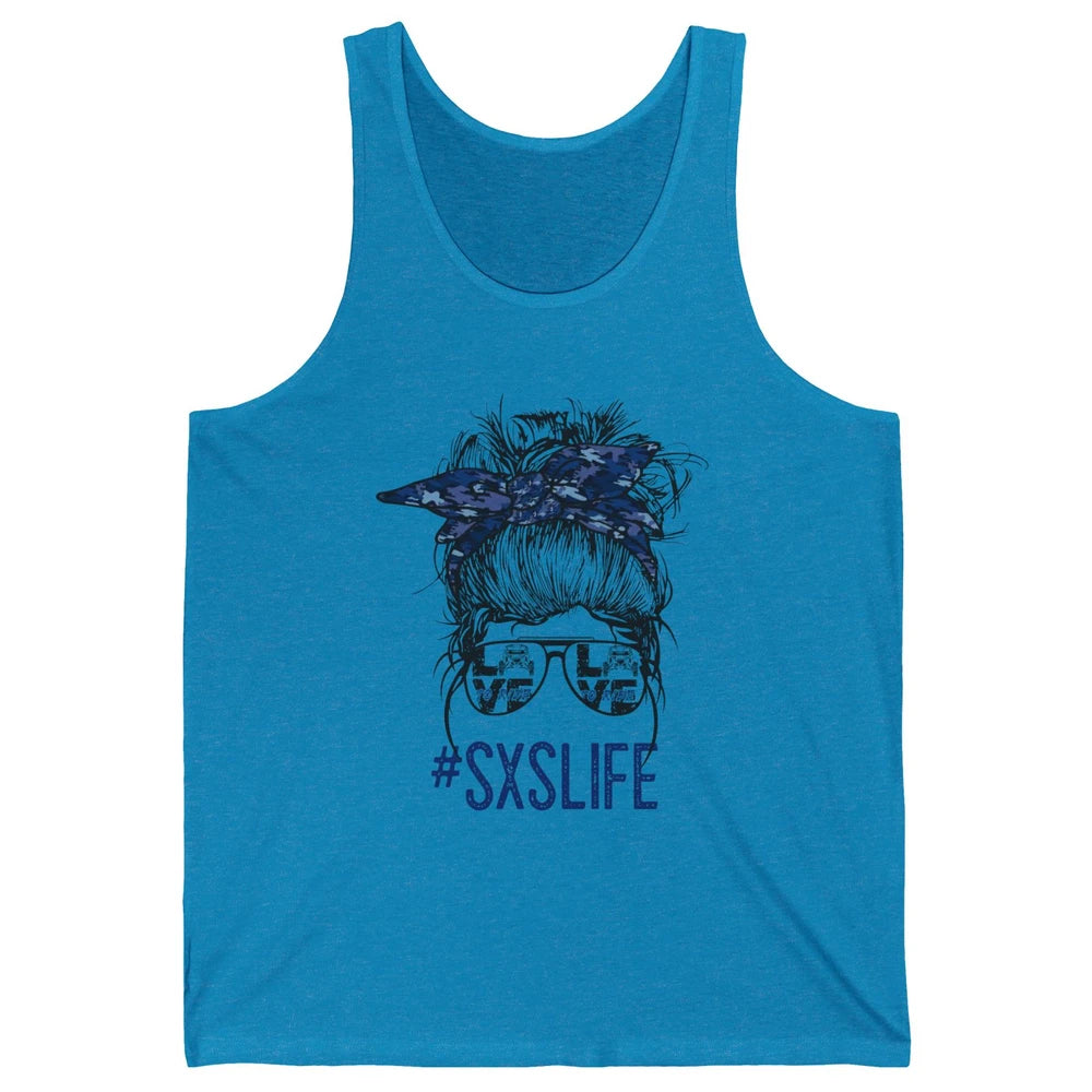 Messy Bun Hair SXS Life Side By Side Riders Girl Riding Gift Unisex Jersey Tank