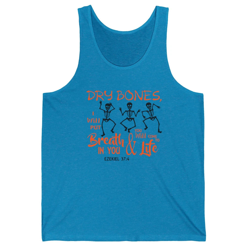 Dancing Skeleton Dry Bones Come Alive Halloween Christian Unisex Jersey Tank