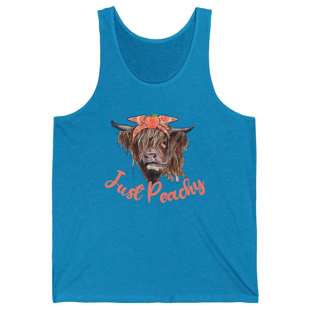 Highland Cow Bandana Just Peachy Western Country Peach Lover Unisex Jersey Tank