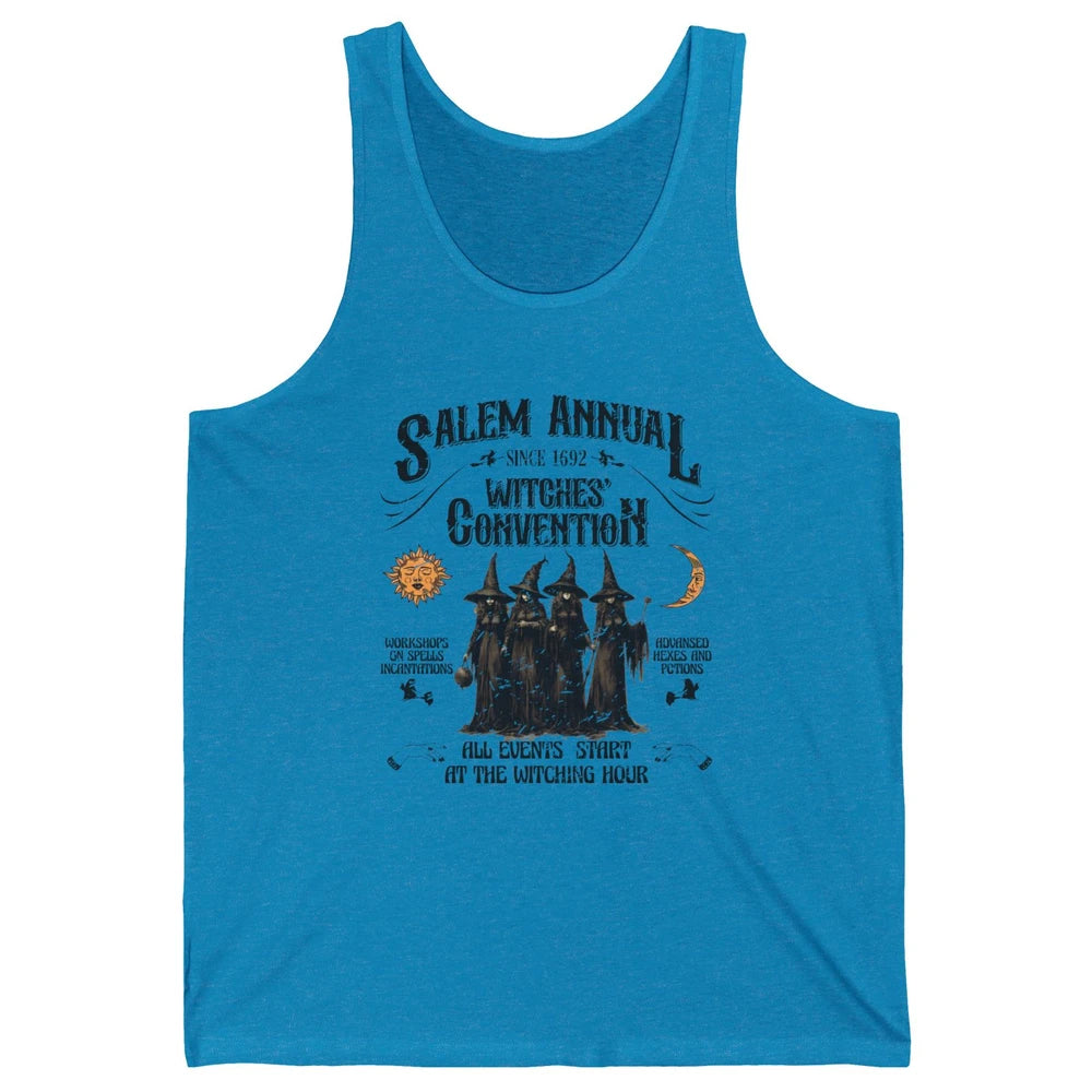 Retro Salem Annual Witches Convention Halloween Witch Magic Unisex Jersey Tank