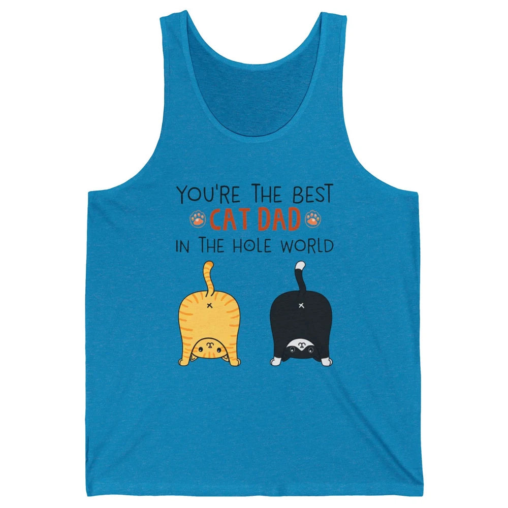 Funny Best Cat Dad In The Hole World Father's Day Unisex Jersey Tank