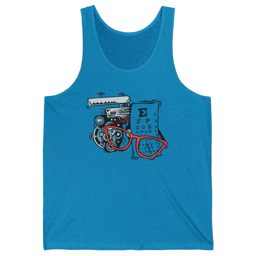 Optometry Tools Phoropter Eyeglasses Ophthalmology Optician Unisex Jersey Tank