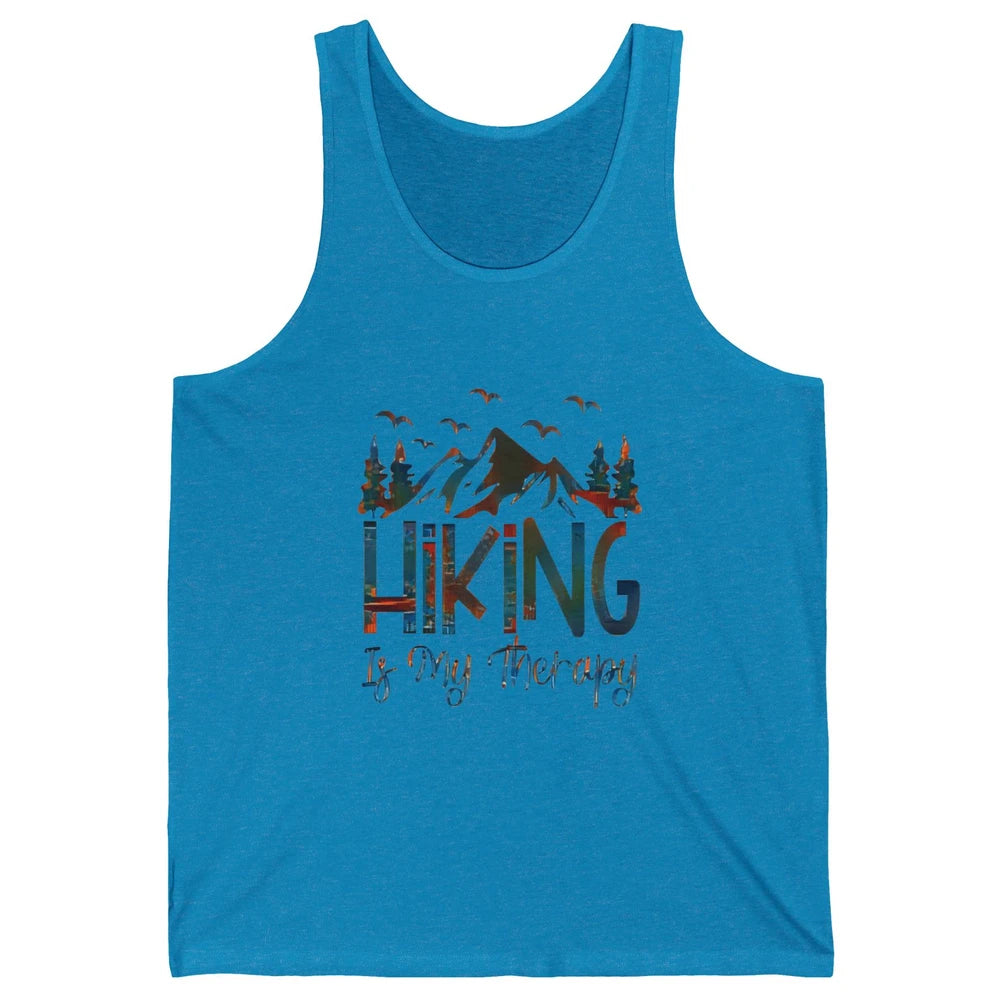 Hiking Is My Therapy Mountain Hike Wander Camping Outdoor Unisex Jersey Tank