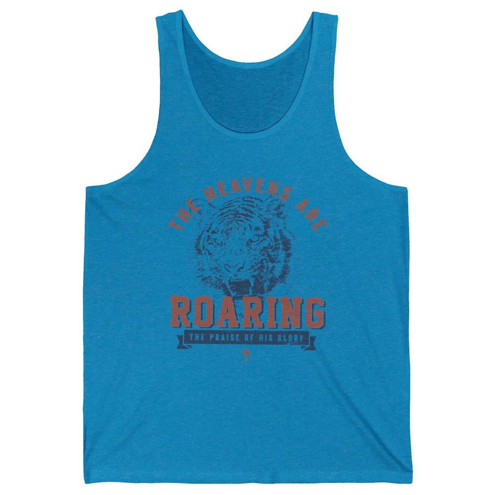 Lion Lightning Bolt Heavens Are Roaring Christian Catholic Unisex Jersey Tank
