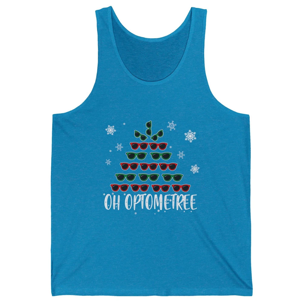 Optician Christmas Funny Xmas Tree Eyeglasses Optometrist Unisex Jersey Tank