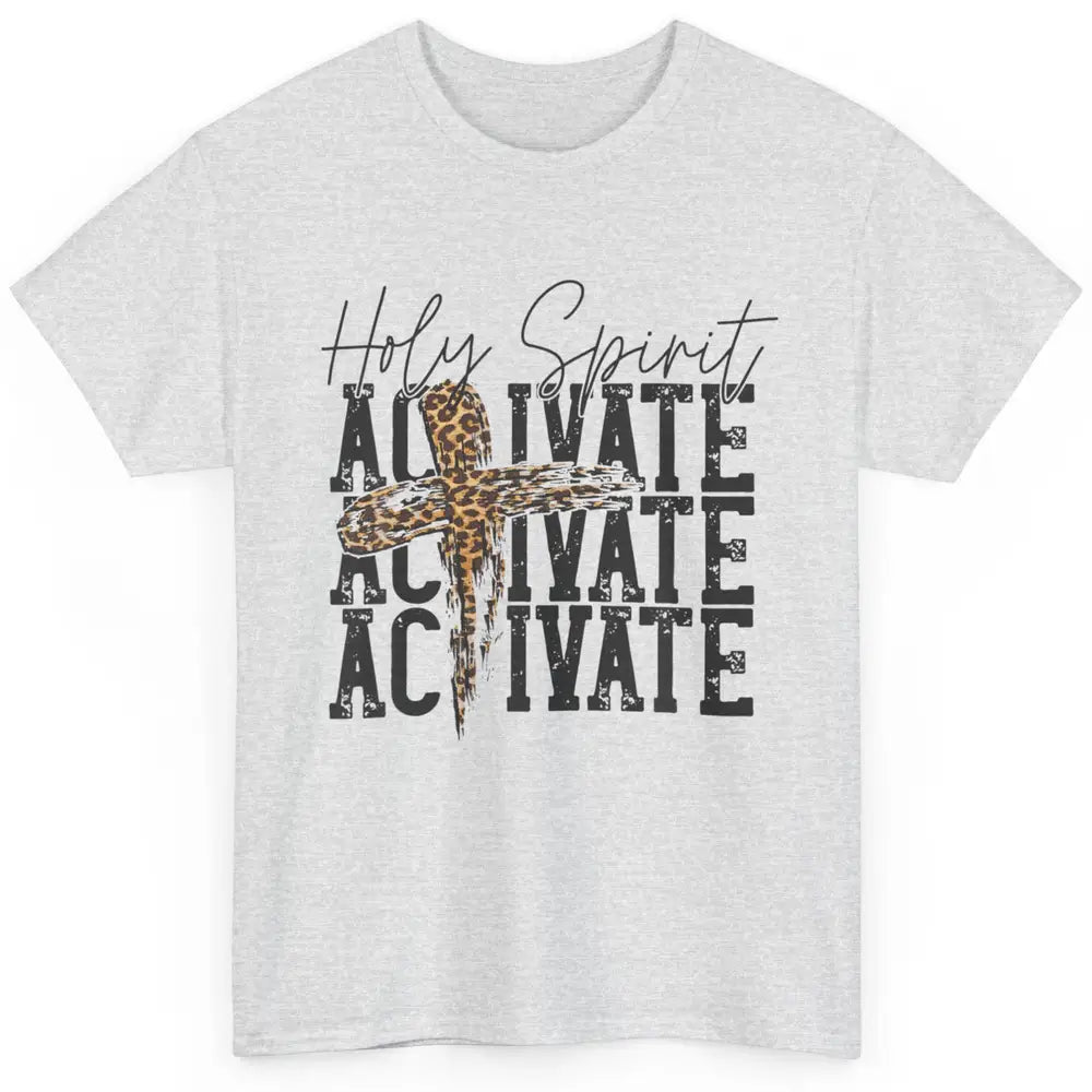 Western Leopard Holy Spirit Activate Jesus Cross Christian Classic Unisex T-Shirt