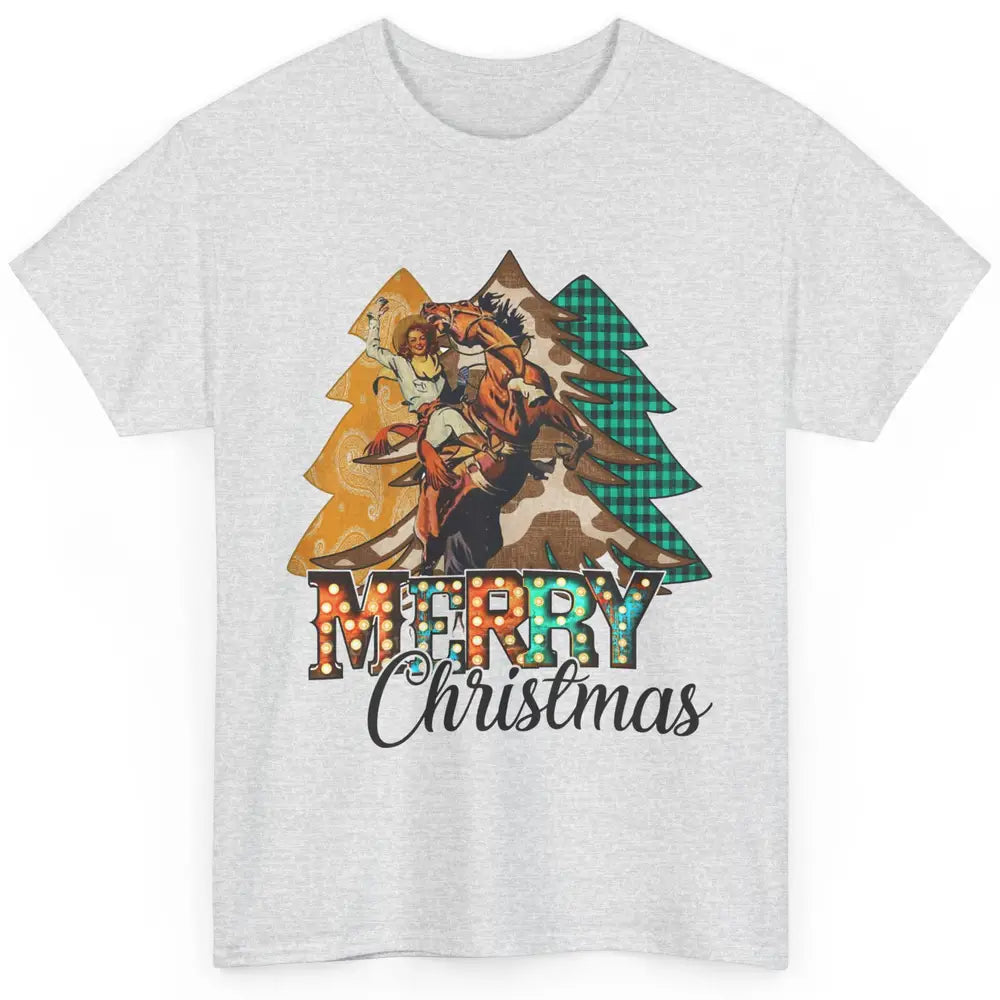 Rodeo Mom Cowgirl Christmas Tree Western Country Cowboy Gift Classic Unisex T-Shirt