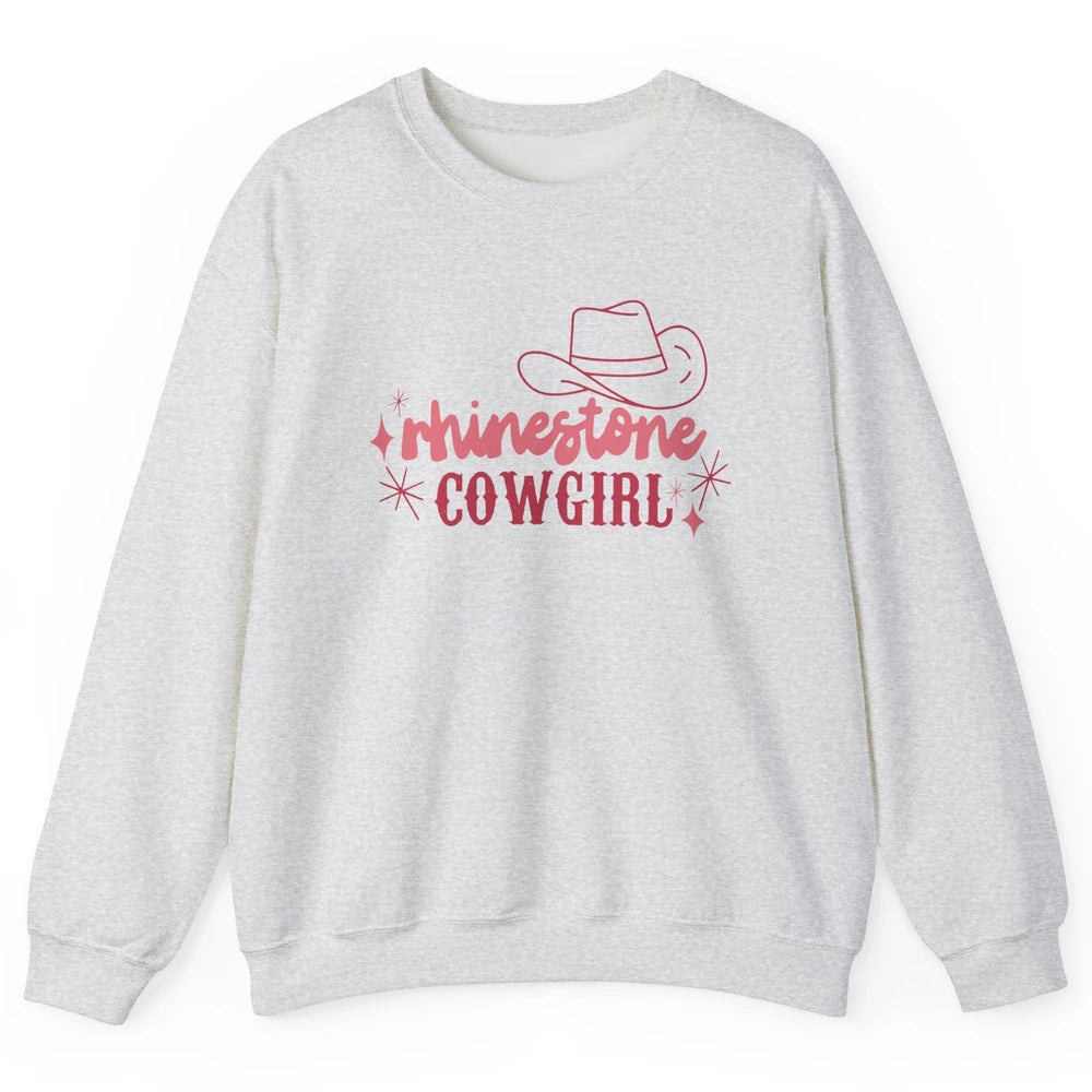 Retro Rhinestone Cowgirl Hippie Western Country Cowgirls Unisex Crewneck Sweatshirt