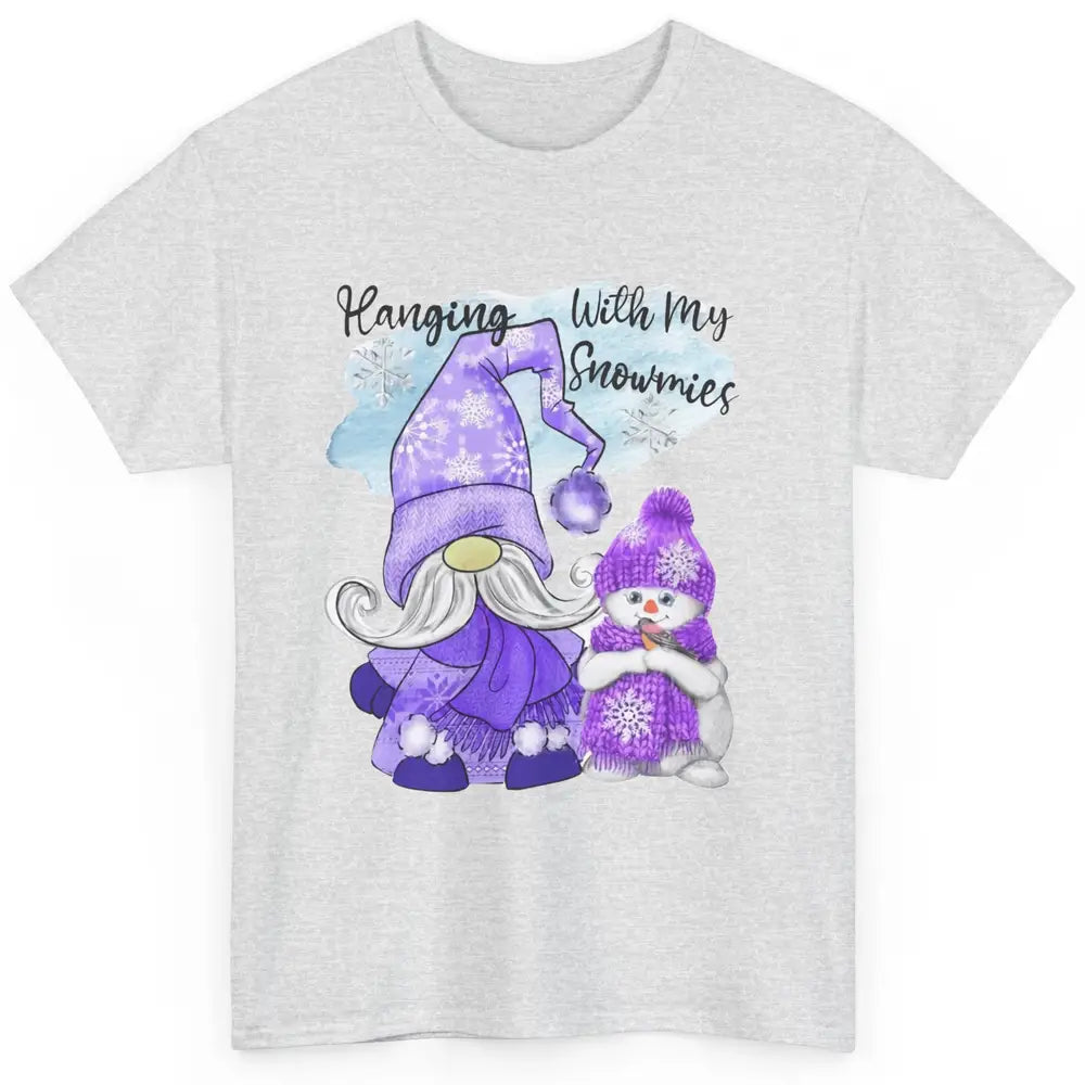 Retro Christmas Snowman And Gnome Hanging With My Snowmies Classic Unisex T-Shirt