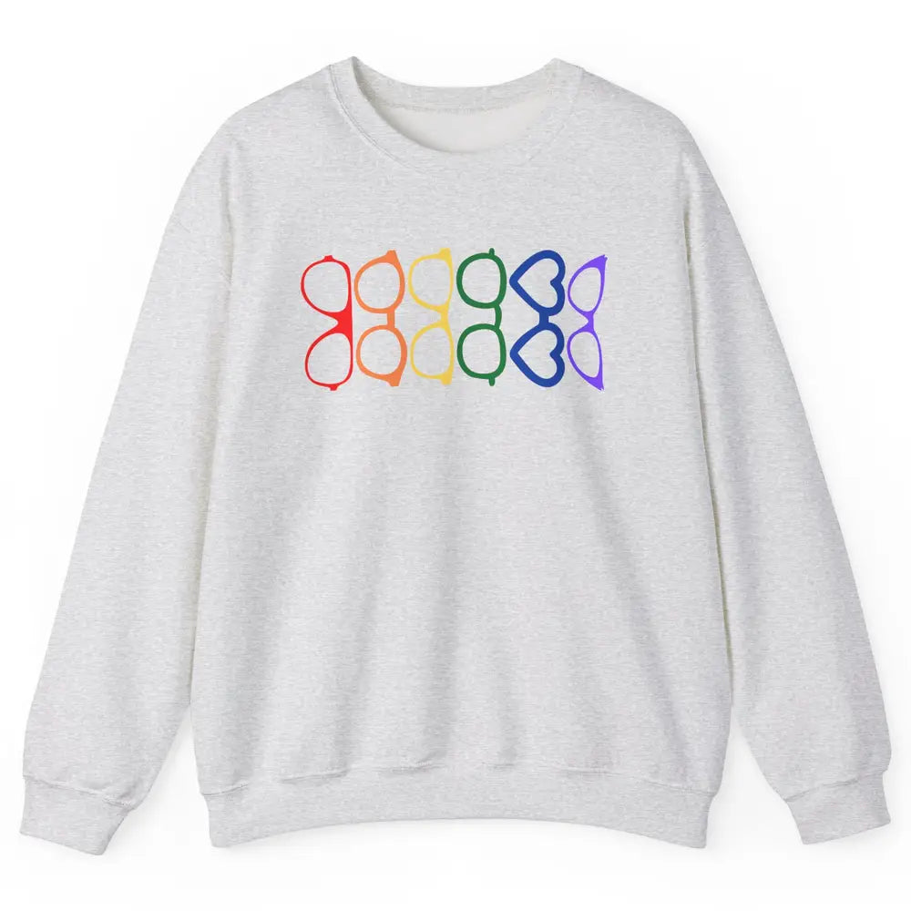 Rainbow Eyeglasses Pride Optometrist Optician Glasses Gift Unisex Crewneck Sweatshirt