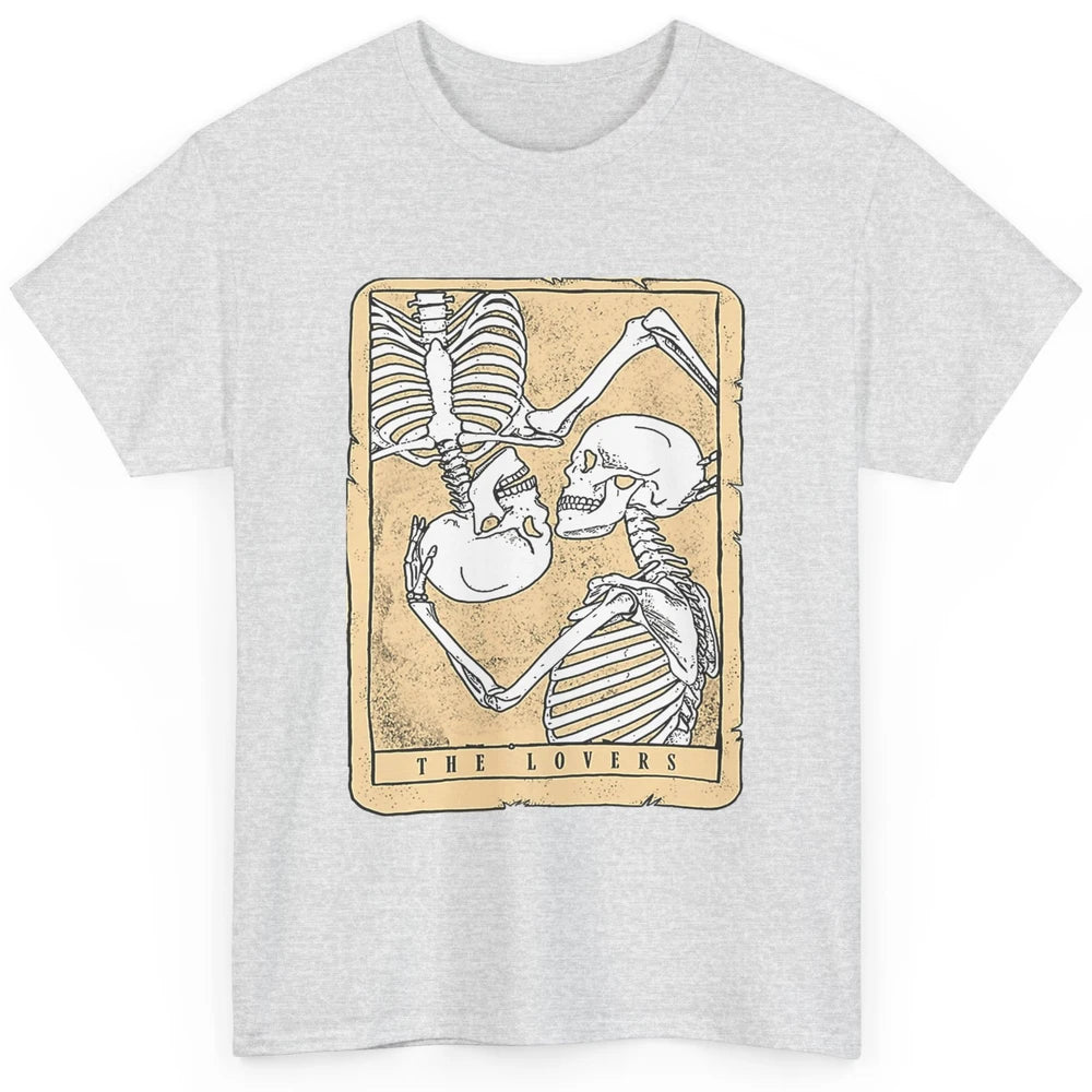 Tarot Card The Lovers Skeleton Couple Funny Skull Vintage Astrology Gothic Happy Valentine's Day Classic Unisex T-Shirt