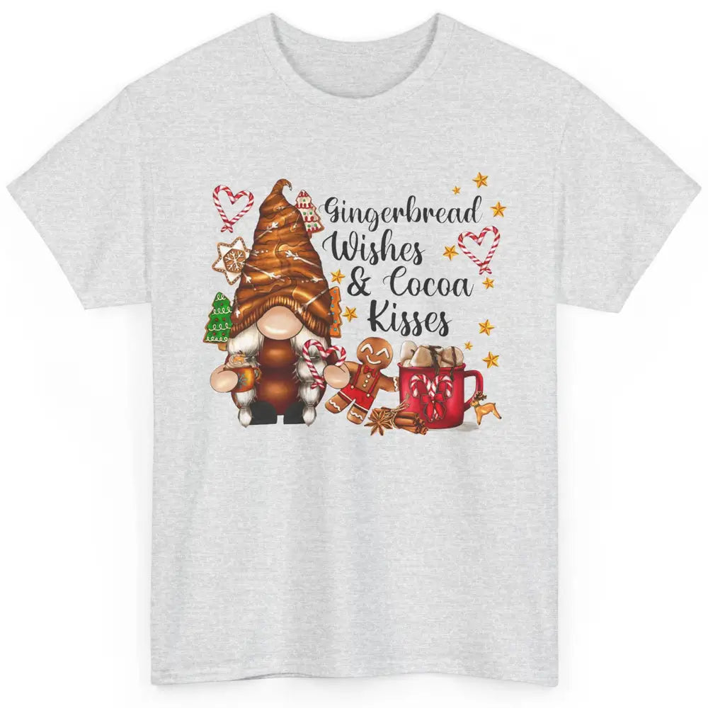 Retro Christmas Gnome Gingerbread Wishes and Cocoa Kisses Classic Unisex T-Shirt