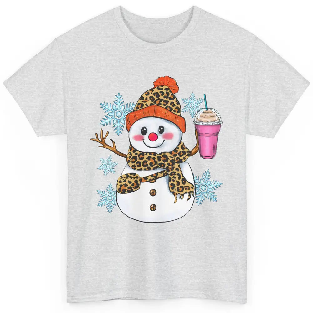 Retro Leopard Christmas Bougie Snowman Boojee Winter Holiday Classic Unisex T-Shirt