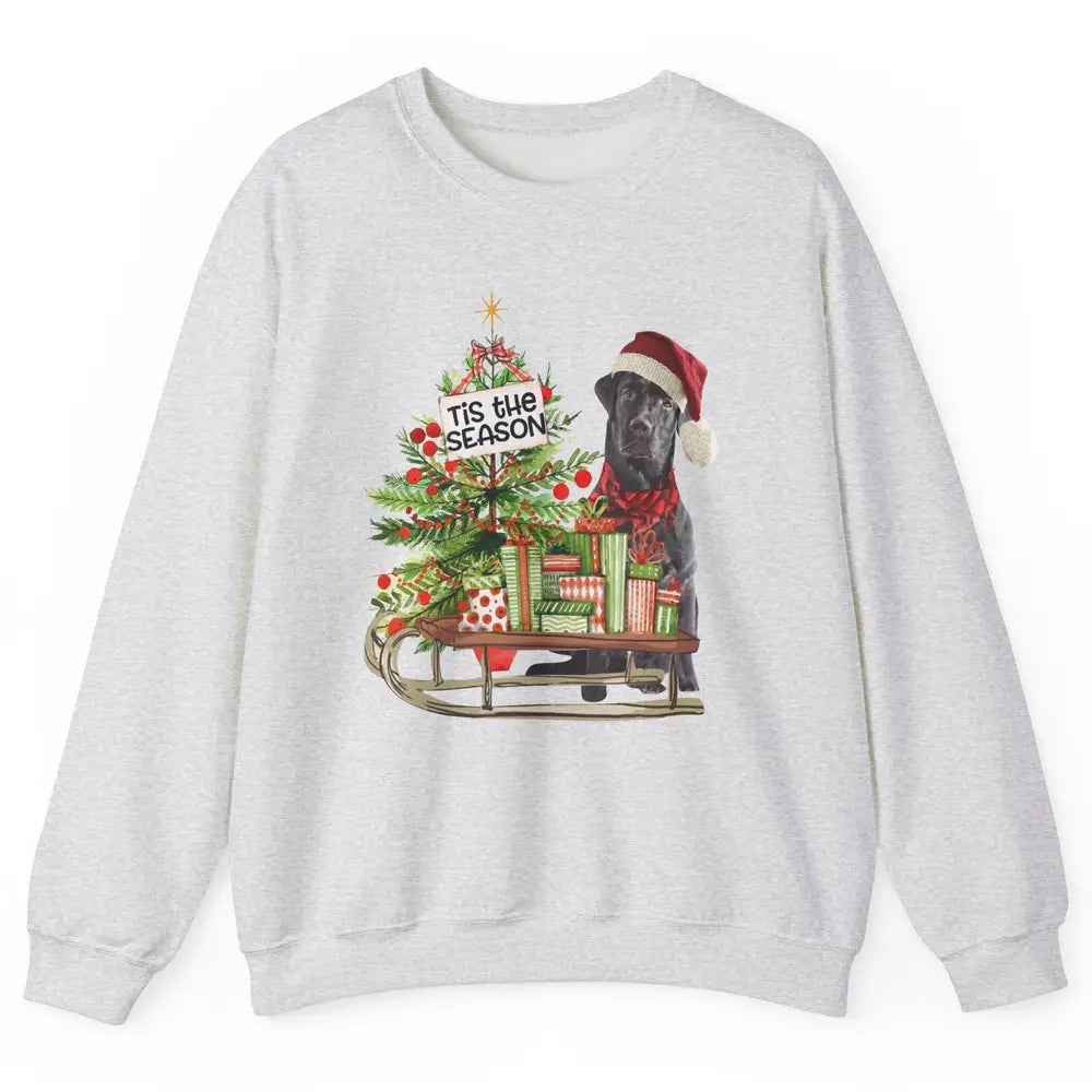 Black Labrador Christmas Tree Tis The Season Black Lab Mom Unisex Crewneck Sweatshirt