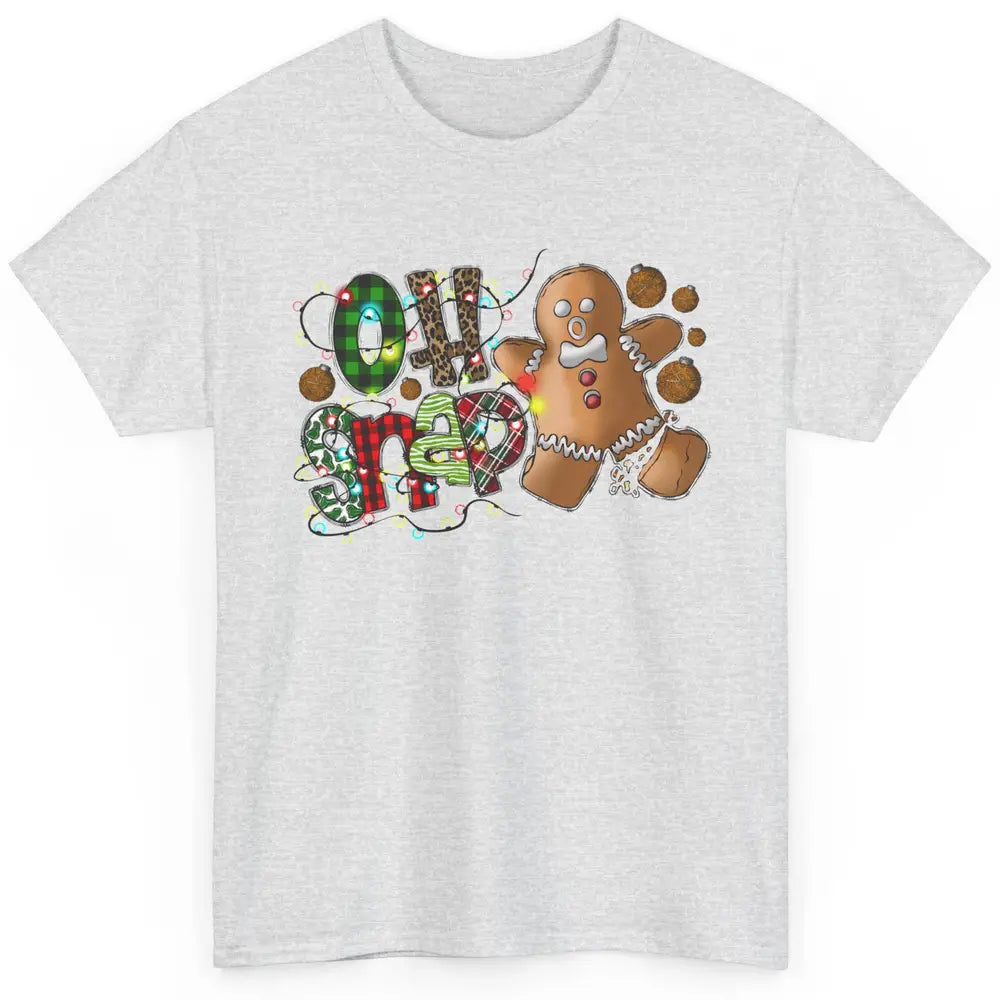 Funny Gingerbread Broken Oh Snap Western Christmas Leopard Classic Unisex T-Shirt