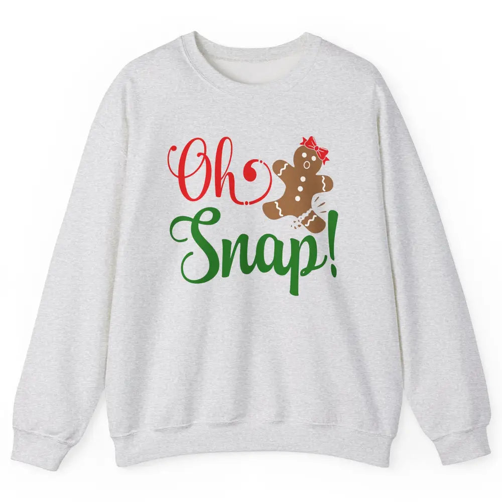 Funny Gingerbread Broken Oh Snap Western Christmas Cookies Unisex Crewneck Sweatshirt