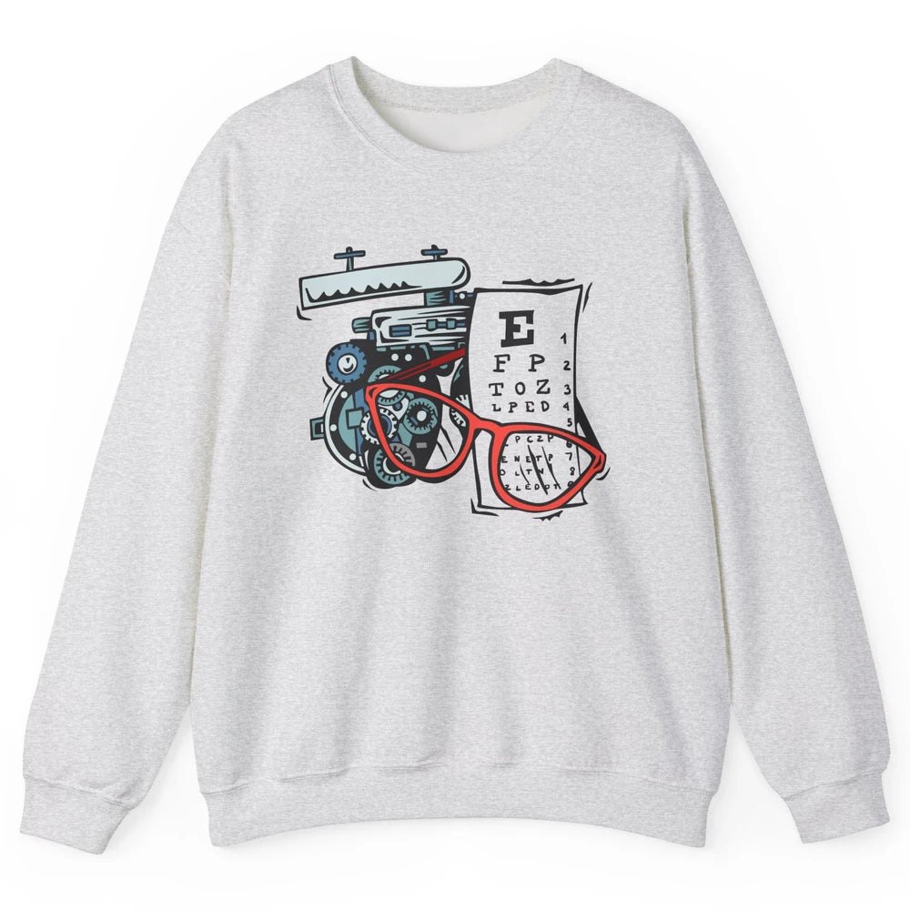 Optometry Tools Phoropter Eyeglasses Ophthalmology Optician Unisex Crewneck Sweatshirt