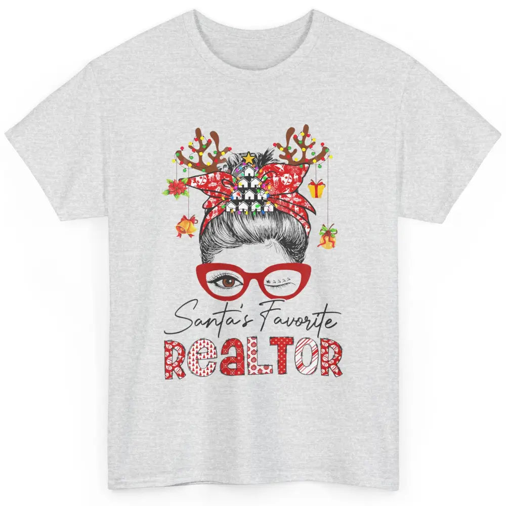 Merry Christmas Xmas Santa Messy Hair Realtor Real Estate Classic Unisex T-Shirt