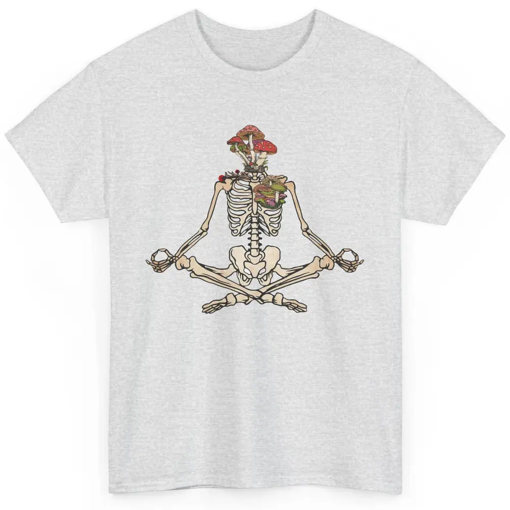 Vintage Skeleton Rib Mushroom Yoga Plants Lover Gardening Classic Unisex T-Shirt
