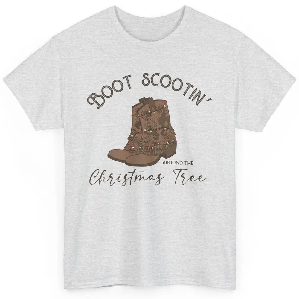 Retro Cowboy Boots Scootin' Around Christmas Tree Western Classic Unisex T-Shirt