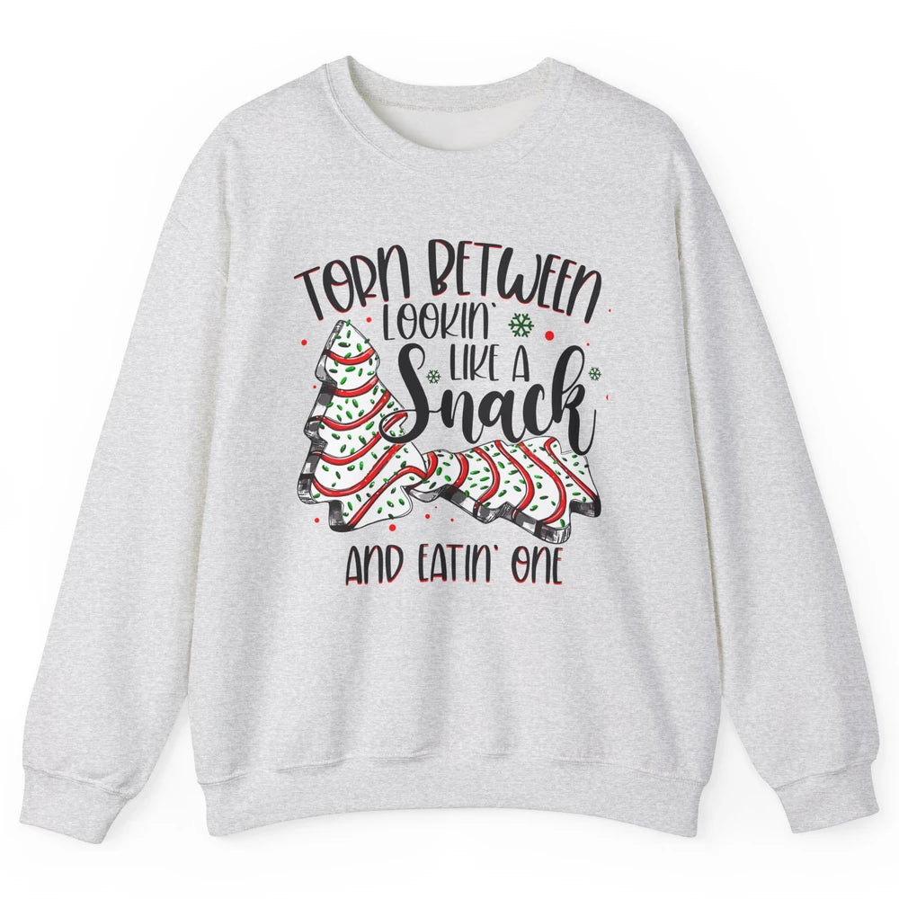 Christmas Tree Cake Torn Between Look Like a Snack Eat One Unisex Crewneck Sweatshirt