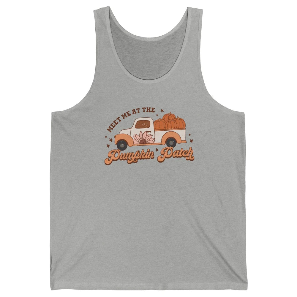 Retro Pumpkin Truck Meet Me At Pumpkin Patch Fall Halloween Unisex Jersey Tank