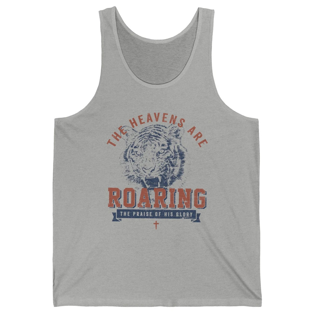 Lion Lightning Bolt Heavens Are Roaring Christian Catholic Unisex Jersey Tank