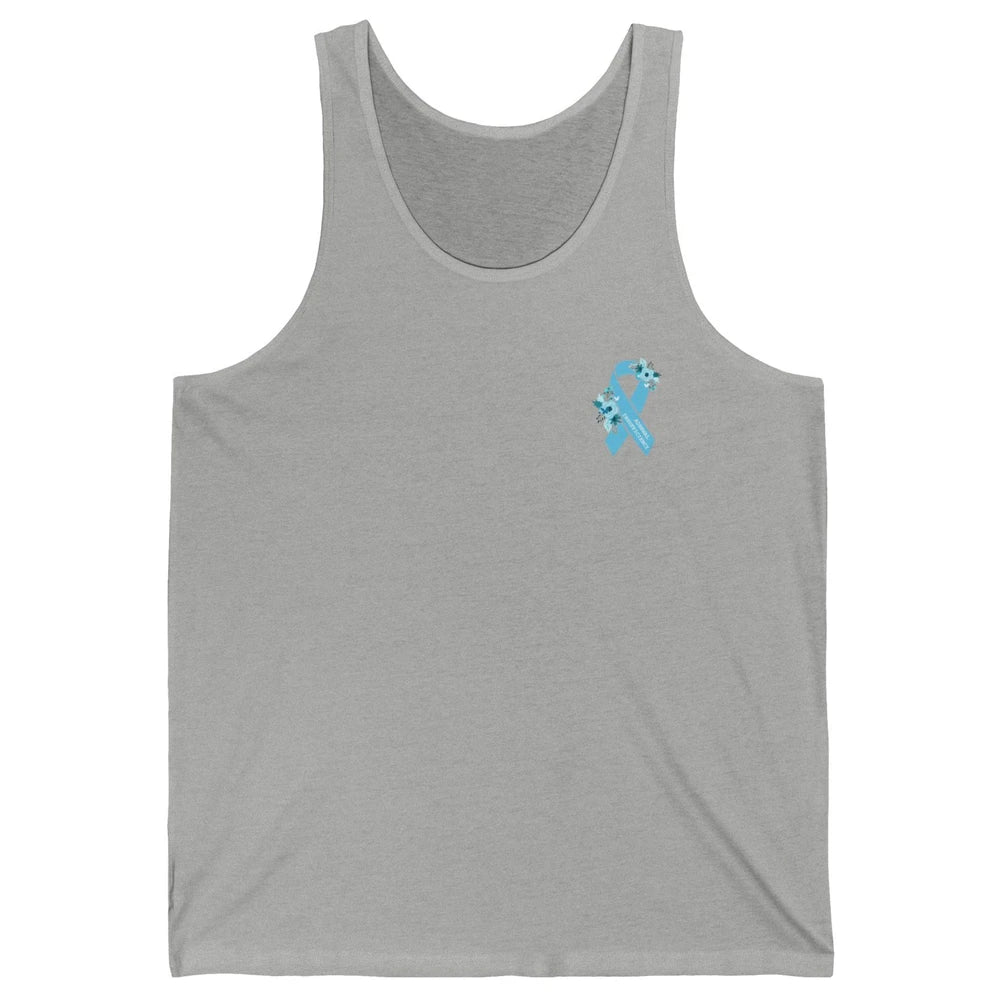 Adrenal Insufficiency Awareness Floral Light Blue Ribbon Unisex Jersey Tank