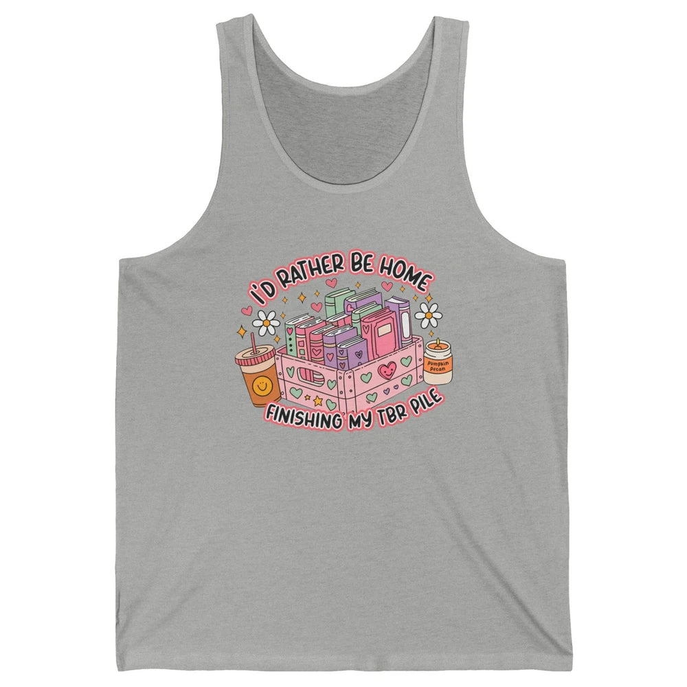 Retro Groovy TBR Book Readers Be Home Finishing My TBR Pile Unisex Jersey Tank