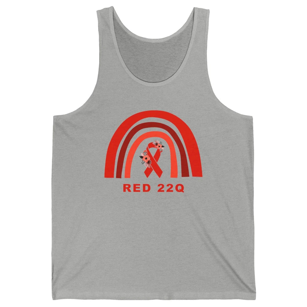 22Q Deletion/DiGeorge Syndrome Awareness Floral Red Rainbow Unisex Jersey Tank