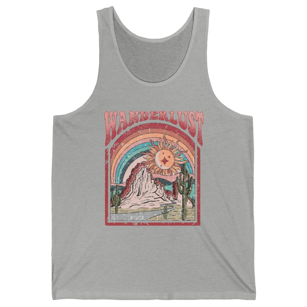 Retro Wanderlust Desert Cactus Wander Boho Adventure Western Unisex Jersey Tank