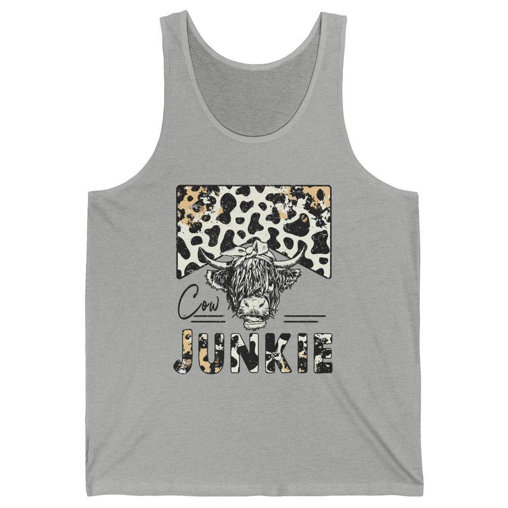 Leopard Highland Cow Bandana Cow Junkie Western Country Gift Unisex Jersey Tank