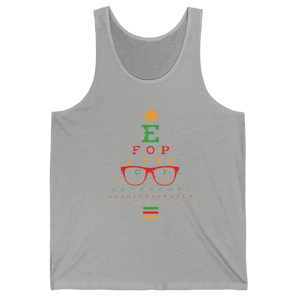 Optician Christmas Funny Xmas Tree Eyeglasses Optometrist Unisex Jersey Tank