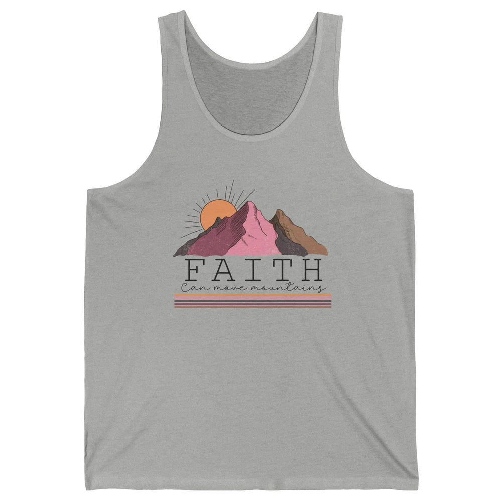 Faith Can Move Mountains Retro Christian Bible Verse Jesus Unisex Jersey Tank