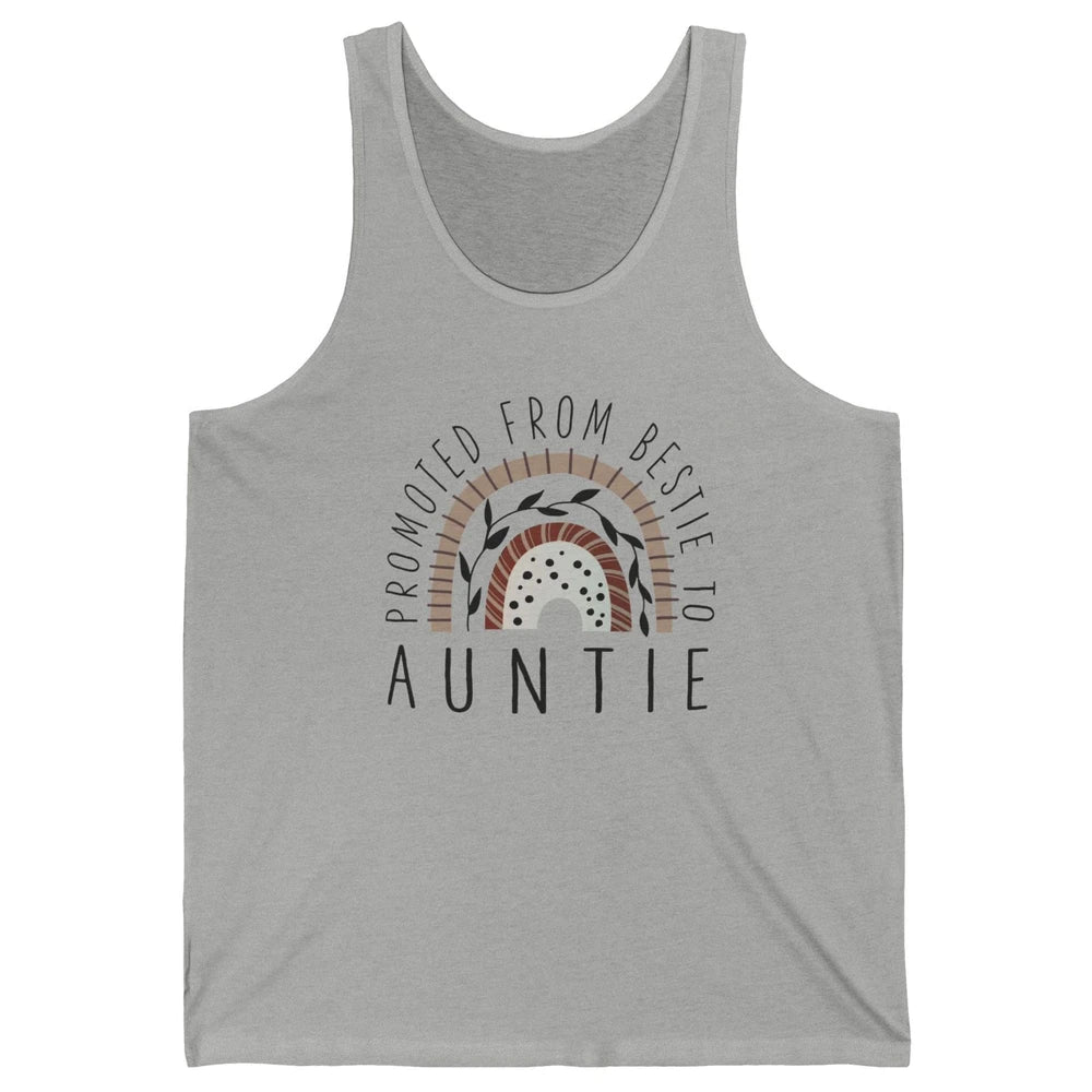 Rainbow Promoted From Bestie To Auntie Pregnancy Reveal Gift Unisex Jersey Tank