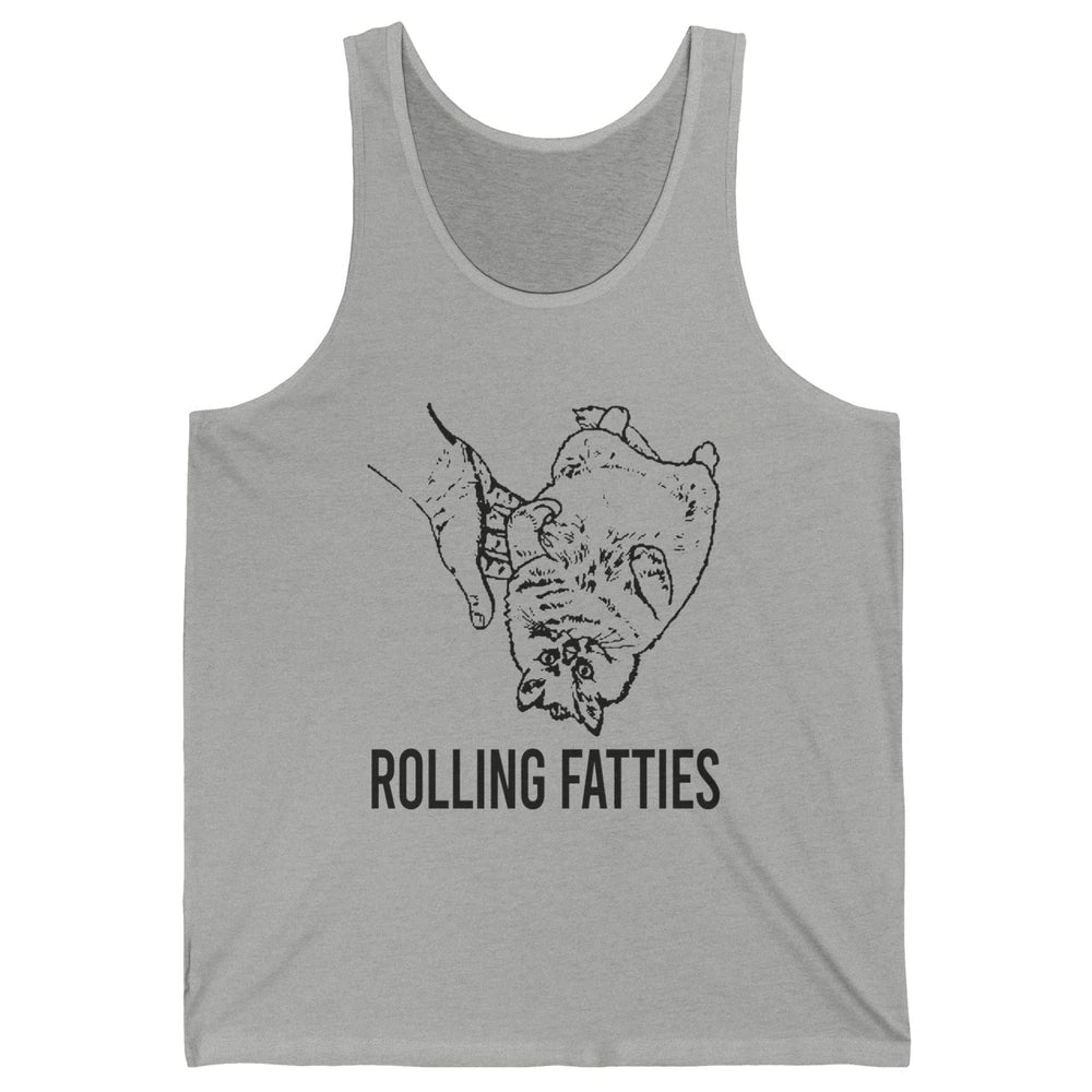 Rolling Fatties Funny Cat Cute Kitten Minimalist Graphic Paw Unisex Jersey Tank
