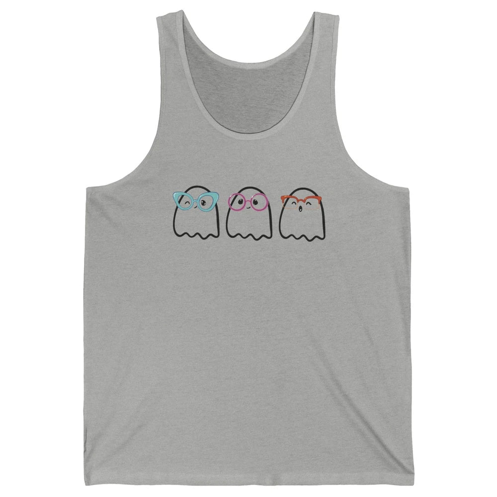Cute Little Ghosts Glasses Optometrist Halloween Optician Unisex Jersey Tank