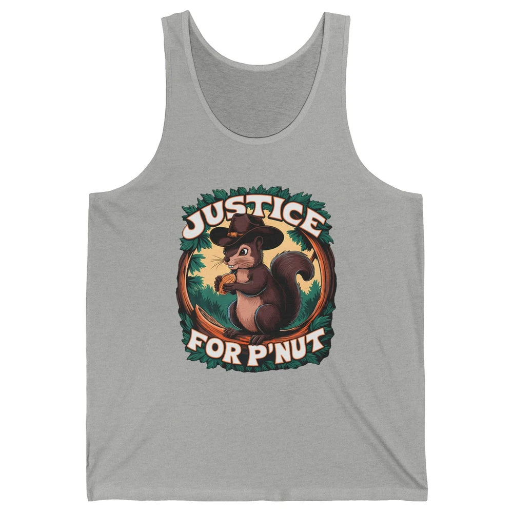Justice For P'Nut Cute Peanut Squirrel Cowboy Funny Rodeo Howdy Western Country Unisex Jersey Tank