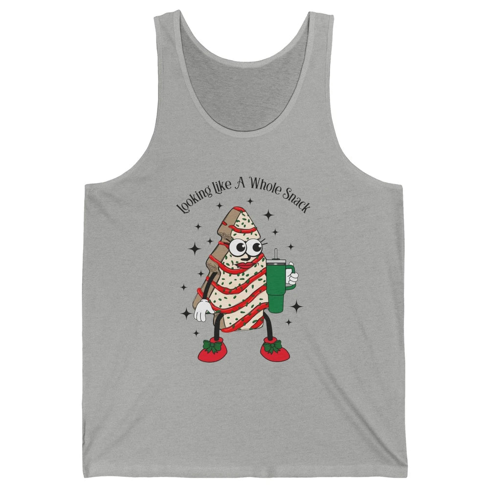 Funny Christmas Tree Cake Out Here Look Like A Snack Unisex Jersey Tank