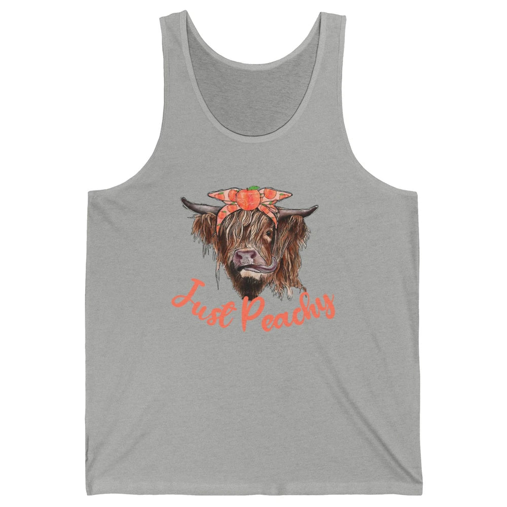 Highland Cow Bandana Just Peachy Western Country Peach Lover Unisex Jersey Tank