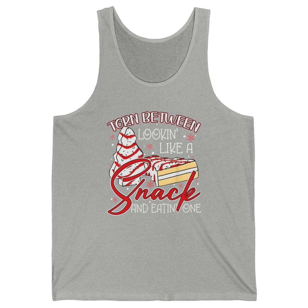Christmas Tree Cake Torn Between Look Like a Snack Eat One Unisex Jersey Tank