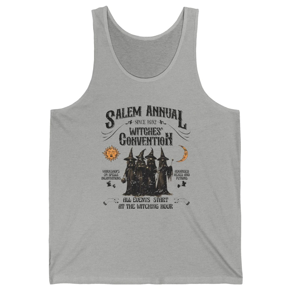 Retro Salem Annual Witches Convention Halloween Witch Magic Unisex Jersey Tank