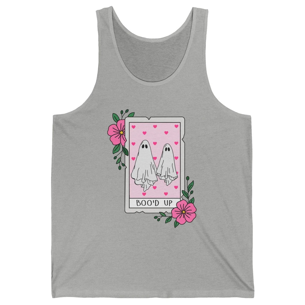Floral Bood Up Tarot Card Valentines Day Spooky Ghost Couple Unisex Jersey Tank