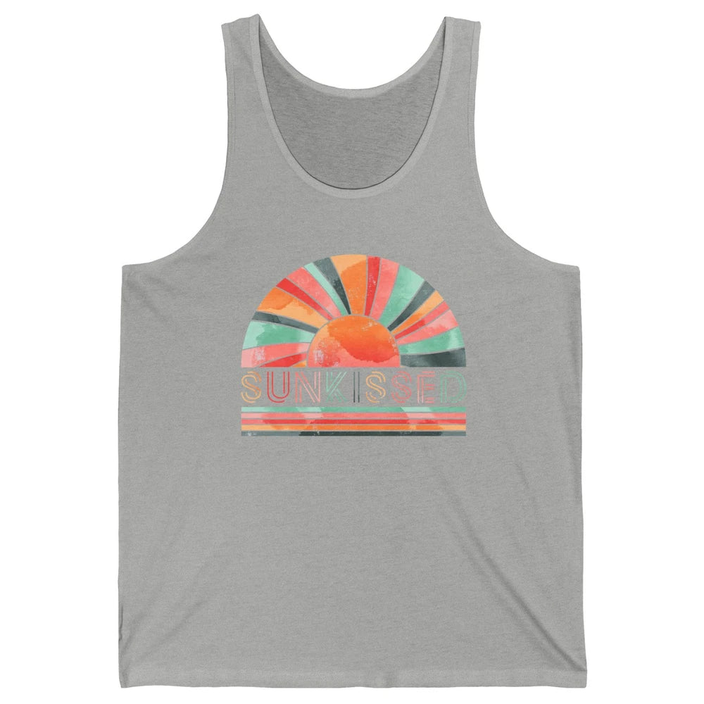 Retro Rainbow Sunkissed Summer Beach Life Vintage Boho Unisex Jersey Tank