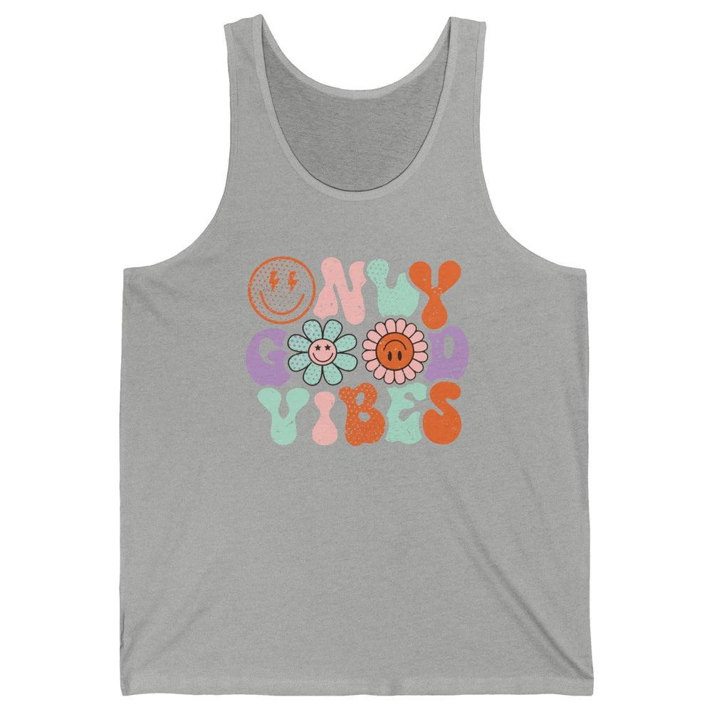 Retro Good Vibes Only Daisy Sunflower Positive Mind And Life Unisex Jersey Tank
