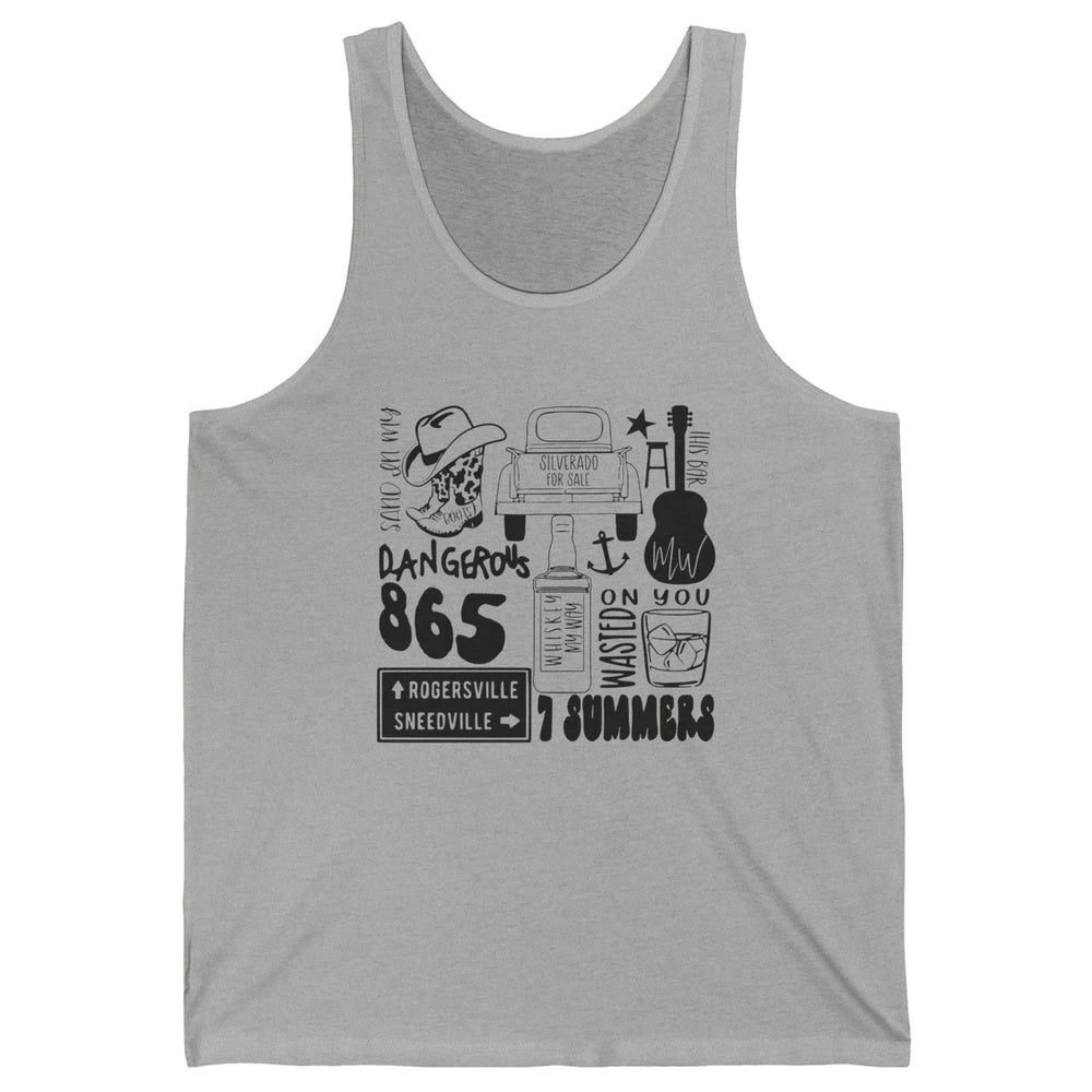 Retro Cowboy Boot Hat Sand In My Boots Western Country Music Unisex Jersey Tank
