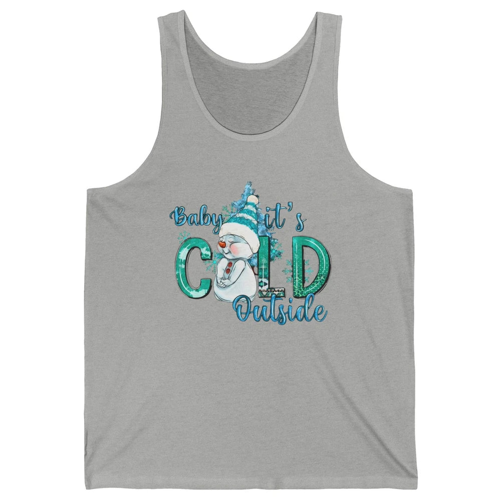 Christmas Cute Snow Man It's Cold Outside Freezing Season Unisex Jersey Tank