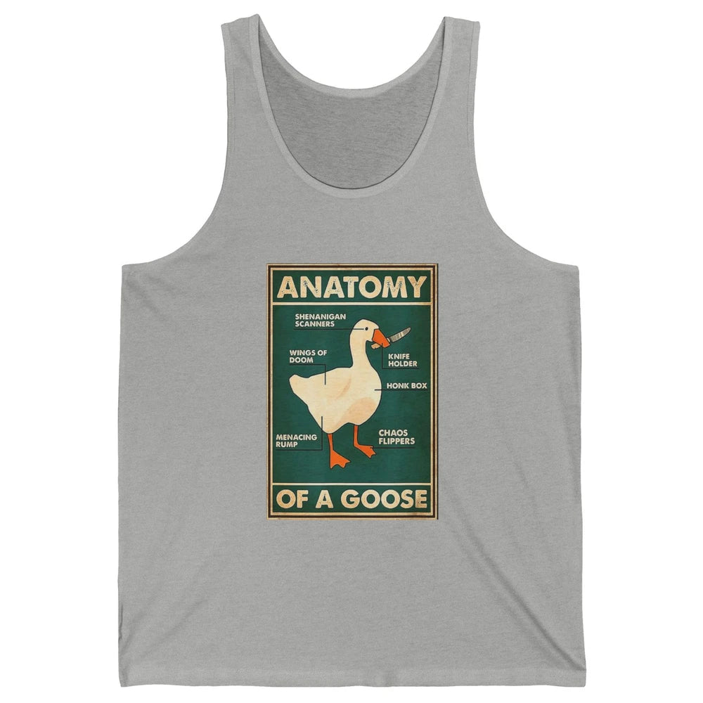 Funny Anatomy Of Goose With Knife Sarcastic Nurse Life Duck Unisex Jersey Tank